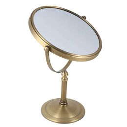 Compact Mirrors Mirror dressing table enlarged gold double 3X bracket rotating home dual bathroom shaving beauty retro Q240509