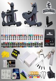 Tattoo Kit needles 2 Machine Guns Power Supply 40 Colour Inks HW10GDD13891229