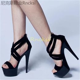 Dress Shoes 15cm Model Show Sexy High Heels Transparent Stiletto Catwalk Women's Sandals