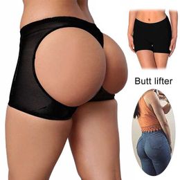 Waist Tummy Shaper Plus Size Butt Lift Enhancement Hip Shapewear Underwear Breathable Sexy Push Up Underpants Q240509