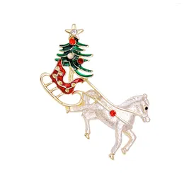 Brooches Christmas Shine Rhinestone Brooch Themed Alloy Pins For Clothing Bags Accessories