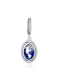 2019 Original 925 Sterling Silver Jewellery Globe Dangle Charm Beads Fits European Bracelets Necklace for Women Making63358466760625