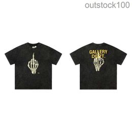 Luxury Trend Galerry Dapt Original Brand t Shirts Summer Fashion Brand Skeleton Hand Bone Mens and Womens Casual Short Sleeve T-shirt with Real Logo