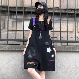 Women's Jumpsuits Rompers Denim Jumpsuits for Women Embroidered Sequin Vintage Casual Playsuits Loose Wide Leg Shorts One Piece Outfits Women Clothing Y240510