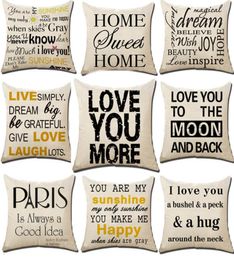 Letter You are My Sunshine I Love You Pillow Case Cushion Cover Linen Throw Pillowcases Sofa Pillow Covers Xmas Gifts 1818 Inch H3302594