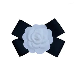 Brooches Fabric Camellia Flower For Women Fashion Female Bow Tie Hat Shirt Collar Pins Wedding Party Jewellery Accessories