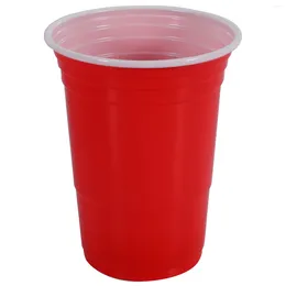 Wine Glasses 50Pcs/Set 450Ml Red Disposable Plastic Cup Party Bar Restaurant Supplies Household Items For Home