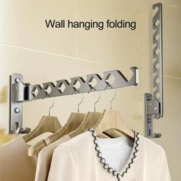 Hangers Foldable Clothes Hanger Rack Wall Mount No Drill Windproof Heavy Duty Indoor Bathroom Clothing Drying Holder Organiser