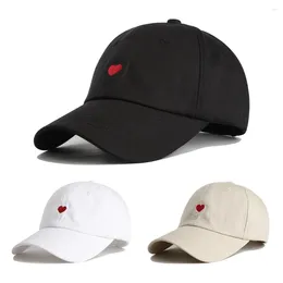 Ball Caps Heart Embroidery Baseball Cap Adjustable Sun Protection Hat Show Face Small Hip Hop For Women Men