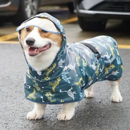 Fullnai Rainy Season Puppy Dog Raincoat Waterproof Pet Clothes for Dogs mascotas Apparel Impermeable Corgi Shiba Inu Rain Coats 240507