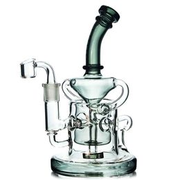 Klein Recycler Oil Rigs Freezable Coil Bong Hookahs Smoke Pipe Water Bongs Percolator Heady Dab Rigs Function 14mm Bowl