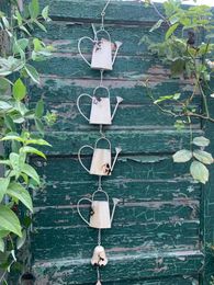 Decorative Figurines Rustic Vintage Metal Mini Watering Cans Pendant Home Garden Yard Hanging Decor Wind Chime
