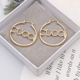 Designer Hoop Earrings for Women Girls cute Luxury Gold Geometric Big Circle Ear Studs Valentine's Day Gift Various
