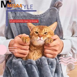 Cat Carriers Hanging Chest Bag Soft Warm Adjustable Gray Plush Pet Accessories Sleeping Pocket Breathable Durable Supplies