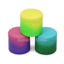 Smoking Colorful Rubber Paint Aluminium 63MM Dry Herb Tobacco Portable Grind Spice Miller Grinder Crusher Grinding Chopped Hand Muller Cigarette Handpipes Holder