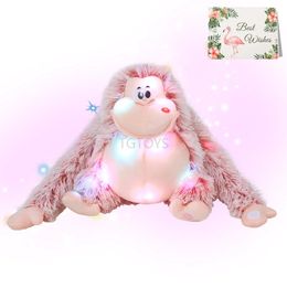 TGTOYS Monkey Stuffed Animal with Night Light Up Stuffed Monkey Plush Toy for Baby Kids Toddlers 240517