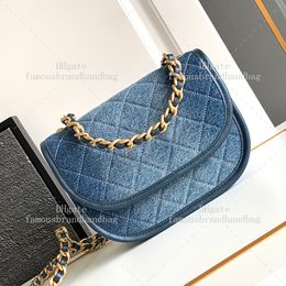 Small Messenger Bag Denim Saddle Bag Mirror Quality Shoulder Bag Designer Woman Designer Bag Handbag High Quality With Box C217