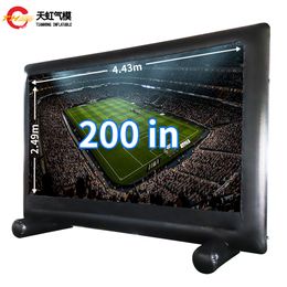 Free Door Ship Outdoor Activities Inflatable Movie Projector Screen 100/200 Inches 16:9 Home Cinema Camping Wedding Outdoor Blow Up Big Screen