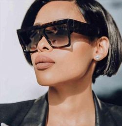 Vintage Retro Oversized Square Sunglasses Brand Designer Fashion Leopard Thick Frame Sun Glasses Women Uv400 Shades5219508