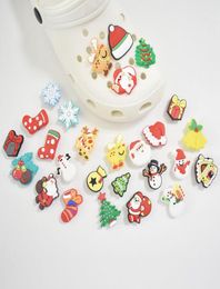 27pcs Santa Christmas Tree Charms Shoe Buckle Cute Gifts Diy Wristbands Toy PVC Fit Party Decoration Accessories9501759
