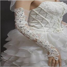 most inspired ivory Bridal Glove Wedding Gloves Lace No finger Hot Sell wedding accessories in stock 222m