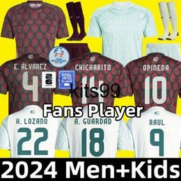 Mexico 2024 Copa America RAUL CHICHARITO Soccer Jerseys 2024 LOZANO DOS SANTOS 24 25 H.LOZANO Men Kids Football Shirts Uniforms Fans Player Version