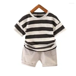 Clothing Sets Summer Baby Boys Clothes Suit Children Girls Cotton Striped T-Shirt Shorts 2Pcs/sets Toddler Casual Kids Tracksuits