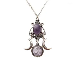 Chains Fashion Black/red/purple Triple Moon Pendant Necklace Jewelry