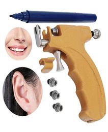 Professional Ear Piercing Gun Machine Earring Studs Steel Ear Nose Navel Body Kit Safety Pierce Tool8085348