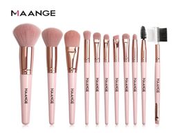 MAANGE 11pcsset Makeup Brushes Pro Pink Brush Set Powder EyeShadow Blending Eyeliner Eyelash Eyebrow Make up Beauty Cosmestic Bru6786143