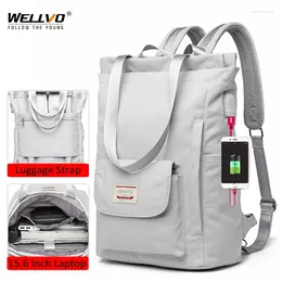 Backpack 15.6Inch Multifunctionnal Fashion Women Shoulder Bag Waterproof Laptop Travel Rucksack Girls School Mochila XA362C