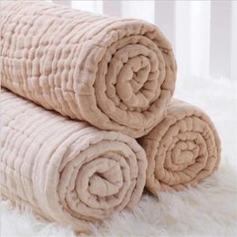 Blankets 6 Layers Bamboo Cotton Baby Receiving Blanket Infant Kids Swaddle Wrap Sleeping Warm Quilt Bed Cover Muslin