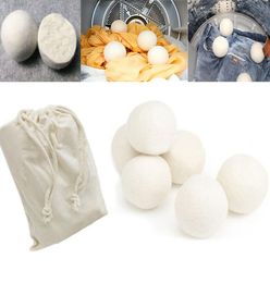 6pcsLot Wool Dryer Balls Reduce Wrinkles Reusable Natural Fabric Softener Anti Static Large Felted Organic Wool Clothes Dryer Bal8860328