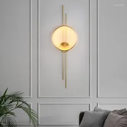 Wall Lamp All Copper Long Strip Led Bedroom Bedside Background Light Nordic Living Room Staircase Corridor Lighting