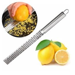 NEW Stainless Steel Handheld Citrus Lemon Zester Grater Long Chocolate Grater Cheese Grinder Fruit Peeler Ginger Garlic Kitchen ToolLong Chocolate Cheese Grinder