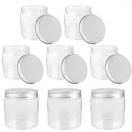 Storage Bottles 8 Pcs Jars Lid Small Honey Jam Pot Pet Plastic Pots Clear Fruits Mason Household