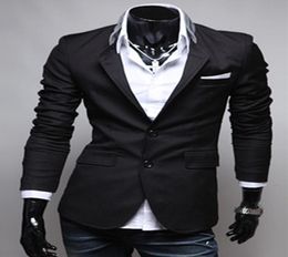 Fashion Winter Black Red Gray Mens Casual Clothes Cotton Long Sleeve Casual Slim Fit Stylish Suit Blazer Coats Jackets9828475