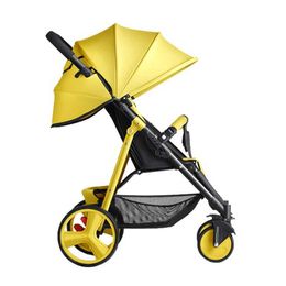 Strollers# New Baby stroller high landscape light can sit and lie down baby stroller folding childrens Trolley car carportable stroller T240509