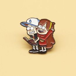 Mabel and Dipper Perler Sprites enamel pin cartoon animated television series brooch