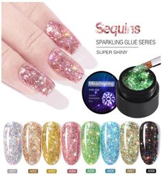 Shiny Glitter Nail Gel 5ml Polish Bright Diamond Hybrid Varnishes For Manicure Nail Art Gels9073096