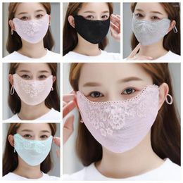 Scarves Flower Sunscreen Lace Mask Sunshade Solid Color Face Cover UV Protection Adjustable Strap Riding