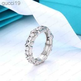 Band Rings Designer X-shaped Steel Silver Ring Cross Between Diamonds Men and Women Gold Jewelry Couple Gift with Boxxkt3 B3NE