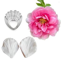 Baking Moulds 9PCS Peony Petal Flower Veiners &Cutters Silicone Mould Leaf Cake Decorating Tool Fondant Sugar Handmade Formas Para Bolos