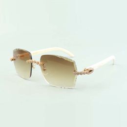 2022 Bouquet Diamond Sunglasses 3524014 with Natural white buffs glasses and cut Lens 3 0 Thickness 3178