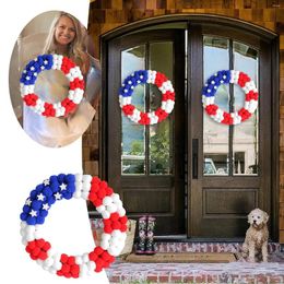 Decorative Flowers Independence Day Wreath Decorations Family Holiday Decor Props Hanging Ornament Outdoor Lighted Party Wedding Supplies