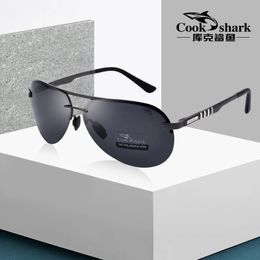 Cook Shark Mens Sunglasses Mens Influx of People Driving Polarised Blue Glasses Sunglasses Drivers Driving Glasses 240510