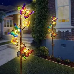 ZAI NAN FANG Butterfly Solar Stake Lights, Waterproof, for Outdoor Decor, Garden,lawn,patio or Courtyard, 2 Pack