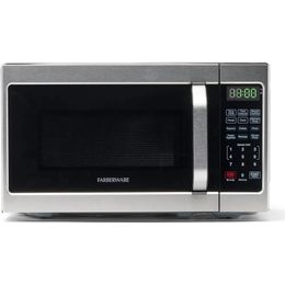 07 cu ft Microwave Oven With LED Lighting and Child Lock Perfect for Apartments Dorms Easy Clean Stainless Steel 240509