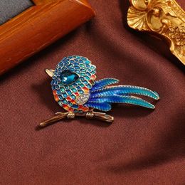 Brooches Exquisite Colourful Full Rhinestone Fat Parrot Bird For Women Unisex Vintage Animal Party Collar Brooch Lapel Pins Gifts