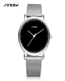 SINOBI Men Wrist Watches Fashion Simple Male Geneva Quartz Clock Stainless Steel Casual Watch Black Montres Hommes Drop 3313455